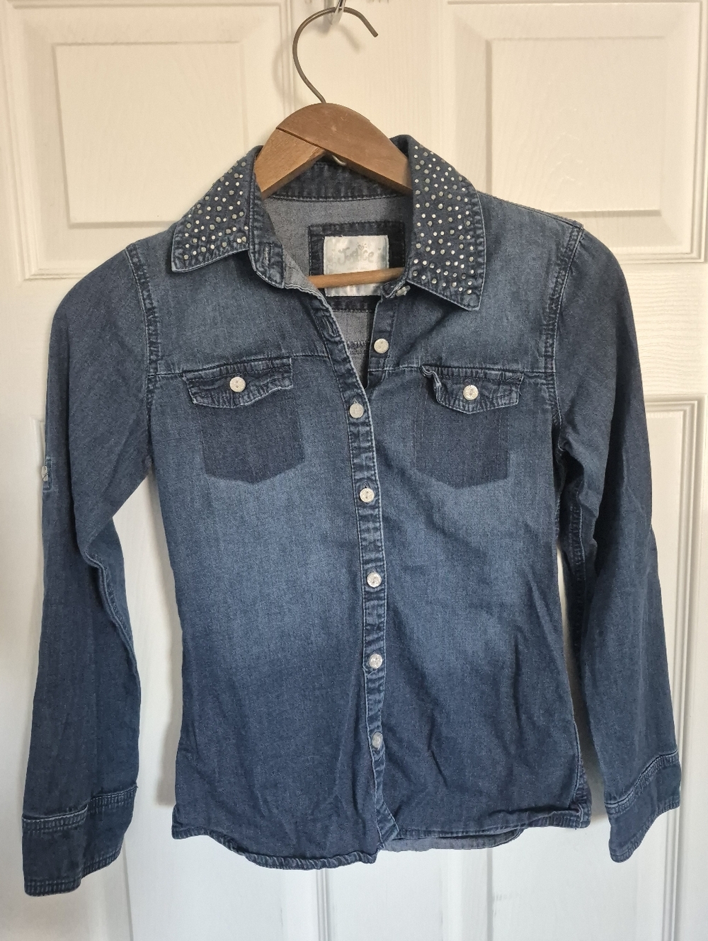 Girls Size 10 Justice Cotton Button Up